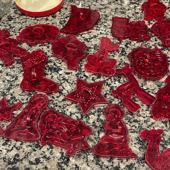 One Gallon Glass Jar filled with 41pc Red Cookie Cutter Designs - Picture 10 of 15